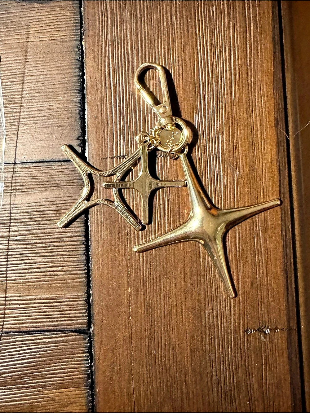 Modern + Chic Gold tone Star shaped bag charm